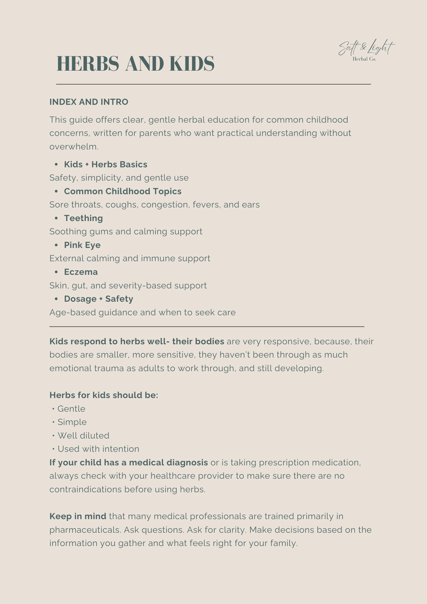 Herbs for Kids: A Simple, Safe Guide for Everyday Childhood Issues